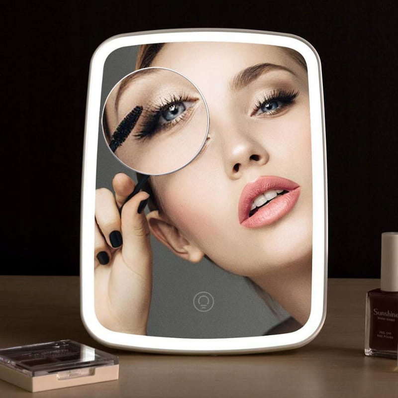 Зеркало для макияжа с подсветкой Xiaomi Jordan Judy LED 3 Color Mirror + увеличительное мини-зеркало